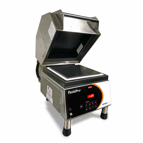 Nemco 6900A-240-GF PaniniPro™ Sandwich Press Grooved Top & Smooth Bottom 10-1/2" X 10-1/2" Non-stick Aluminum