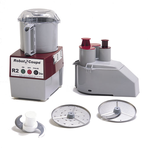 Robot Coupe R2N Commercial Food Processor 3 Liter Gray Polycarbonate Bowl With